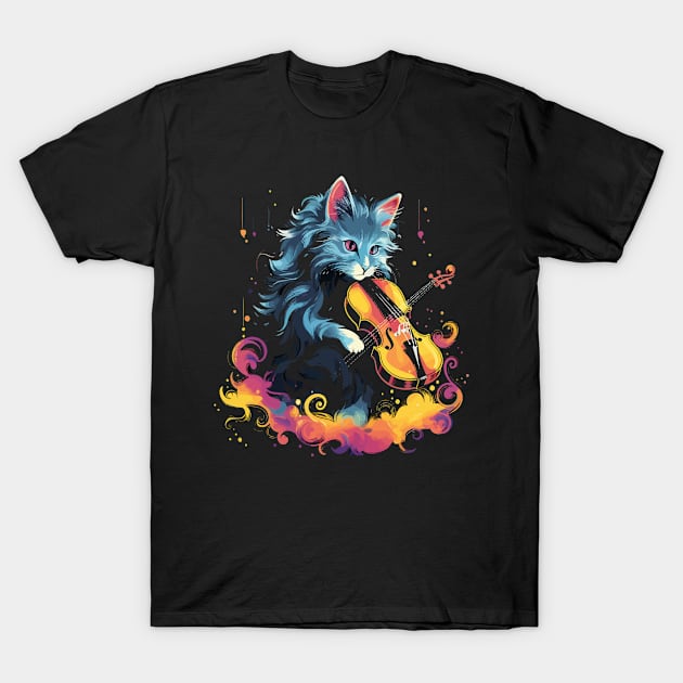 Turkish Angora Playing Violin T-Shirt by JH Mart